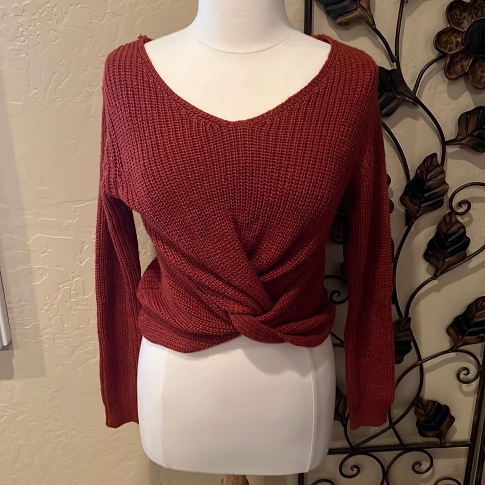 This cute red sweater from Poof Apparel is super comfy and cute!